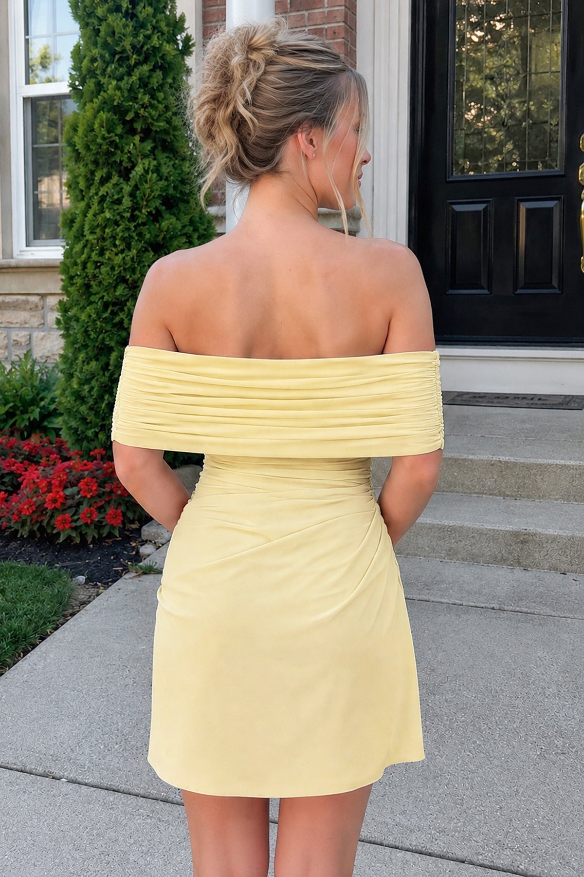 Aqua Off the Shoulder Sheath Ruched Tulle Homecoming Dress
