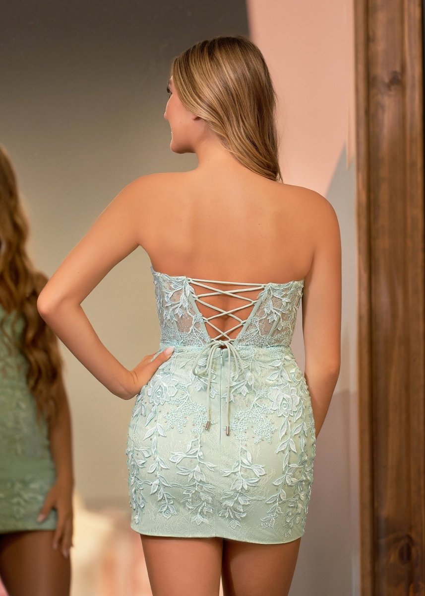 Home Try On Tight Short Homecoming Dresses with Appliques