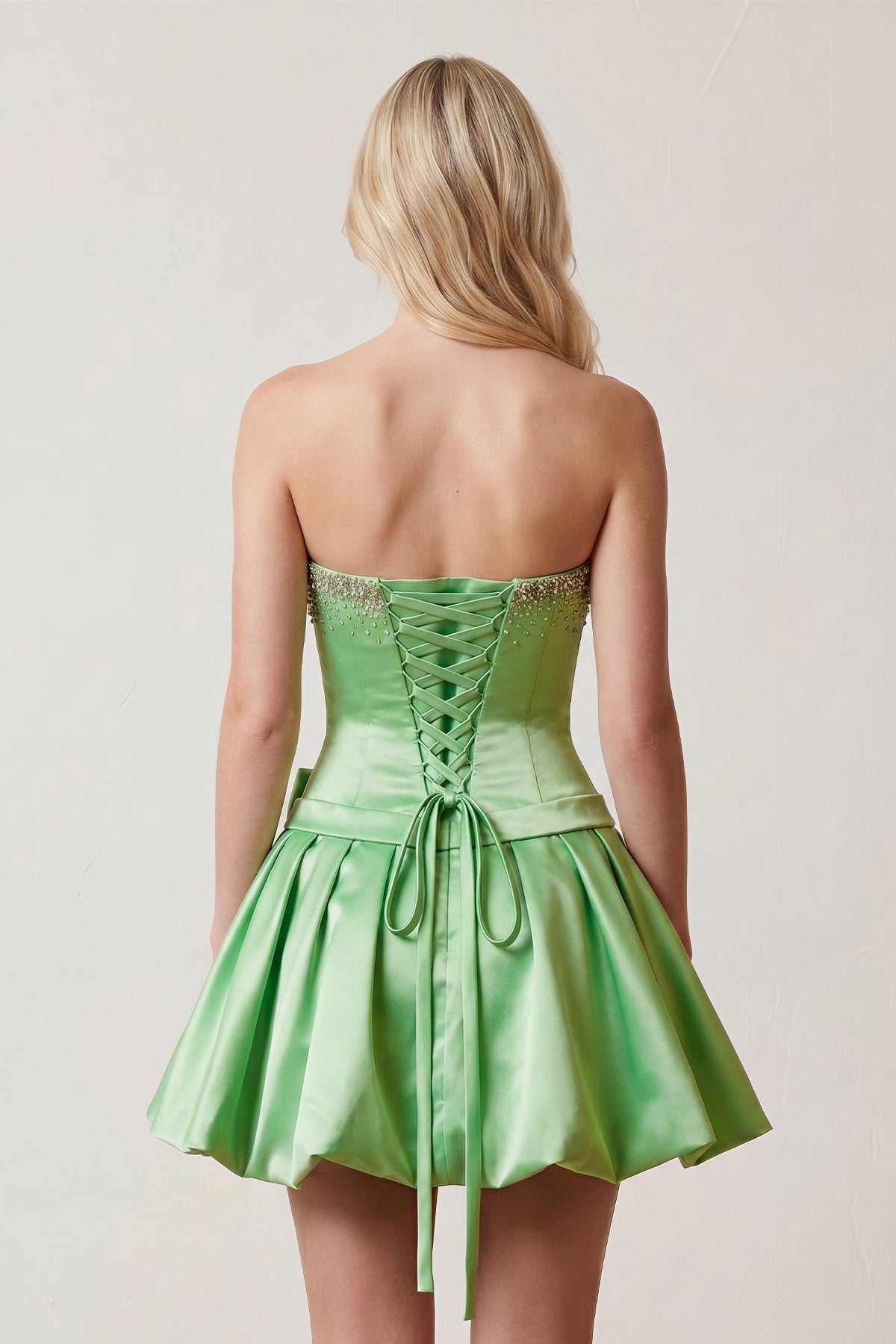 Hot Pink Rhinestones Sweetheart Ruched A-Line Homecoming Dress With Bow