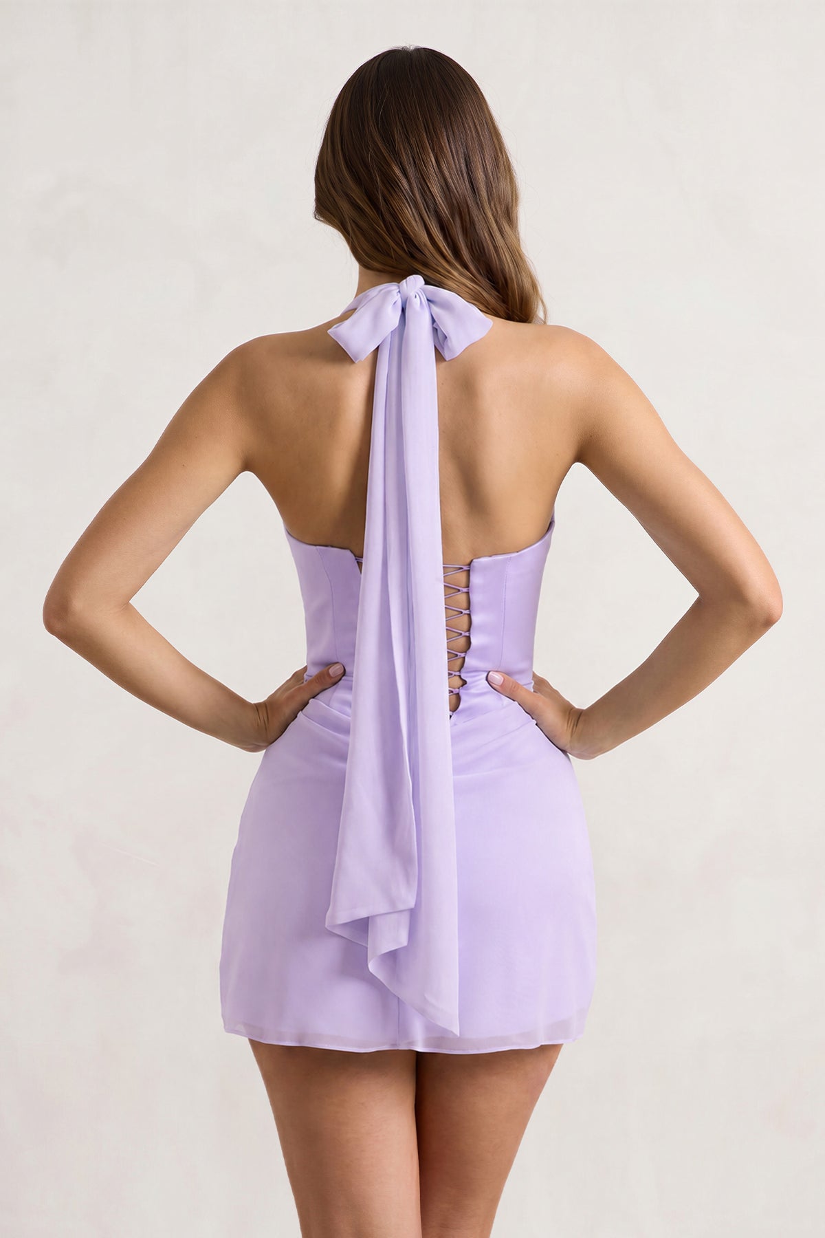 Yellow Halter Sheath Satin Chiffon Homecoming Dress