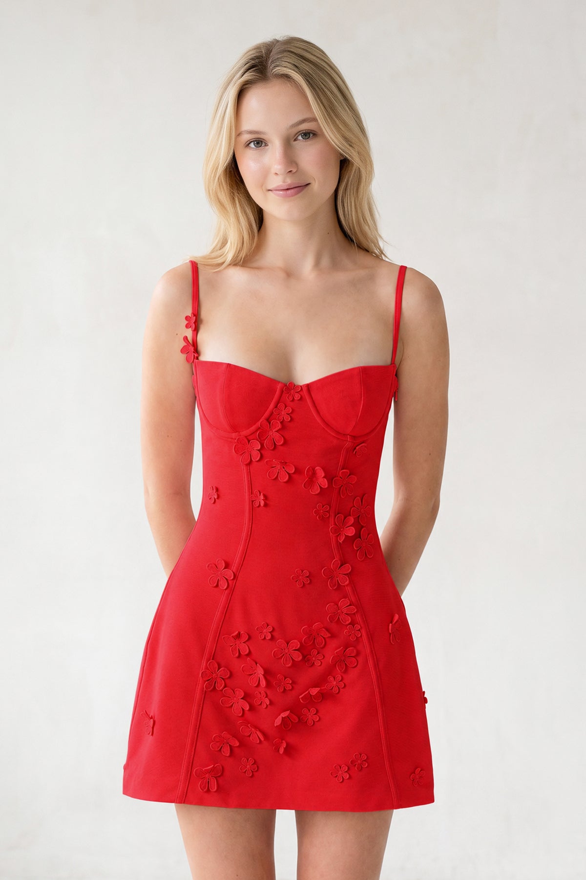 Pink A-Line Appliqued Spaghetti Straps Short Homecoming Dress