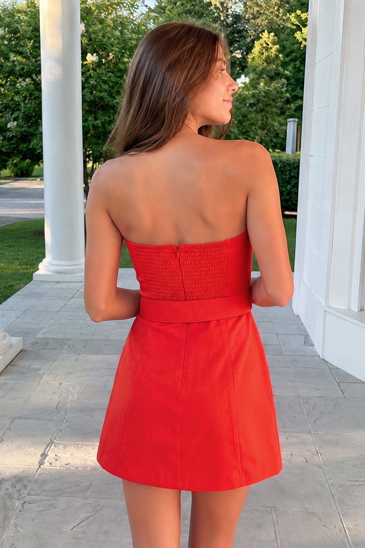 Aqua Strapless Sheath Satin Homecoming Dress with Belt