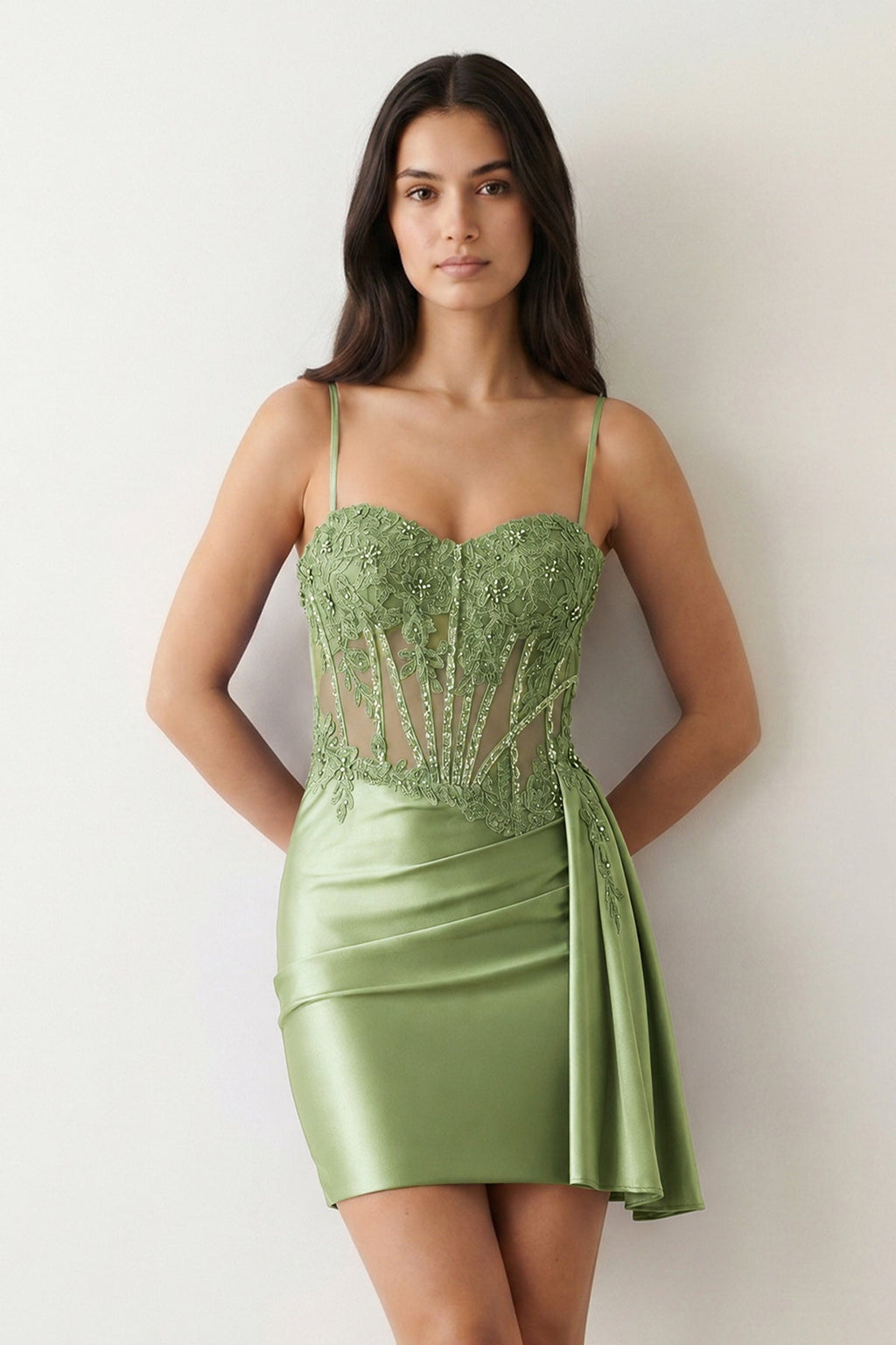 Royal Blue Cami Straps Sheath Satin Corset Appliqued Homecoming Dress