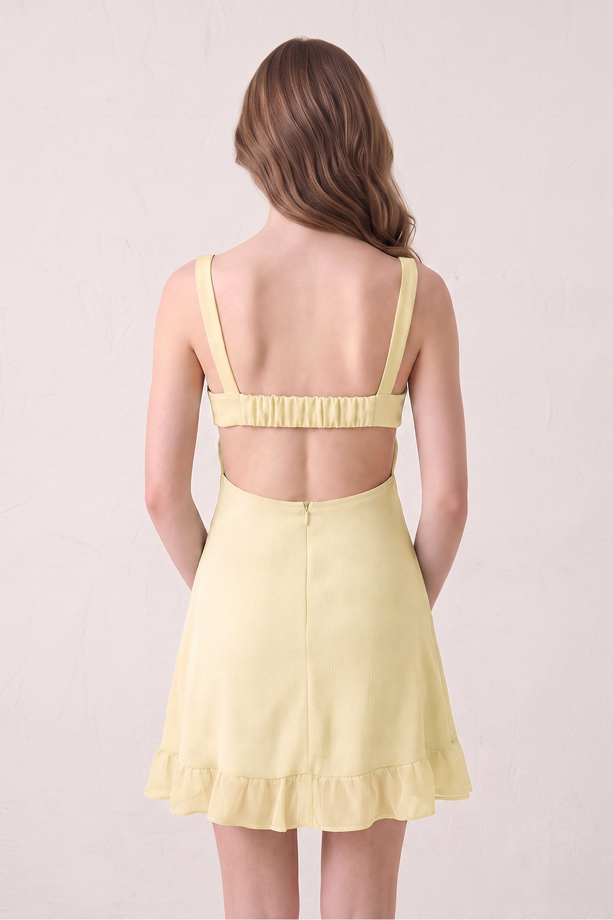 Mint Green Sweetheart Chiffon Ruffled A-Line Cut-Out Homecoming Dress